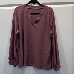 Elegant Mauve V-Neck Blouse size 3XL
